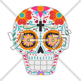メキシコの死者の日（スカル）のイラスト