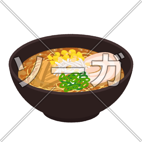 味噌ラーメンのイラスト