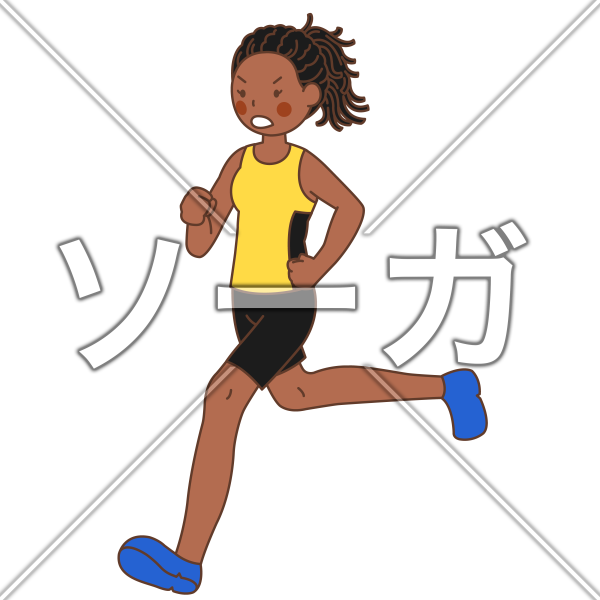 女子マラソン外国人選手のイラスト素材 無料 ソーガ