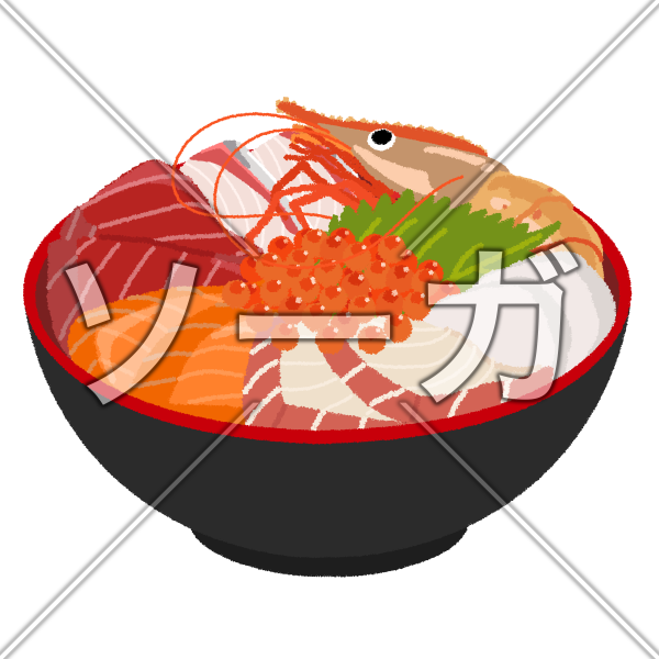 海鮮丼のイラスト