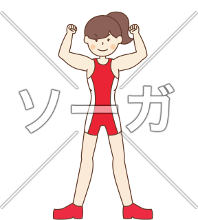 オリンピックに出場する女子レスリング選手（アマレス）のイラスト