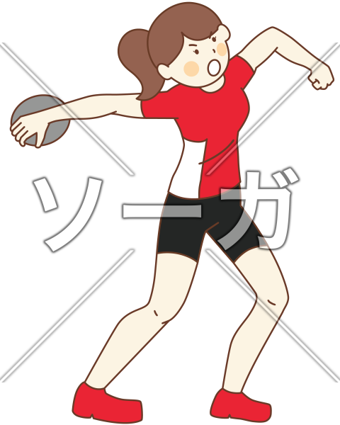 円盤投げの女子陸上選手 投てき競技 のイラスト素材 無料 ソーガ