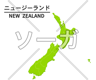 ニュージーランドの世界地図イラスト