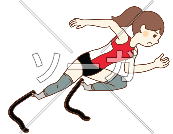パラリンピック競技 種目の女子陸上選手のイラスト素材 無料 ソーガ