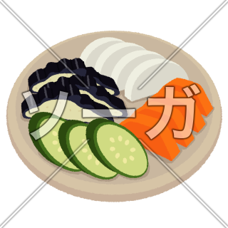 ぬか漬け盛り合わせのイラスト