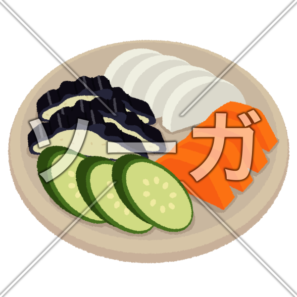 ぬか漬け盛り合わせのイラスト