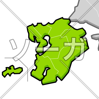 九州地方の地図のイラスト