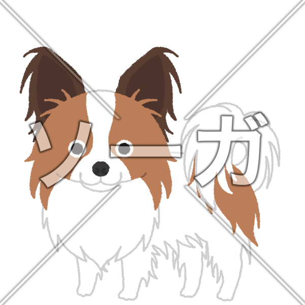 パピヨンの犬イラストのイラスト素材 無料 ソーガ