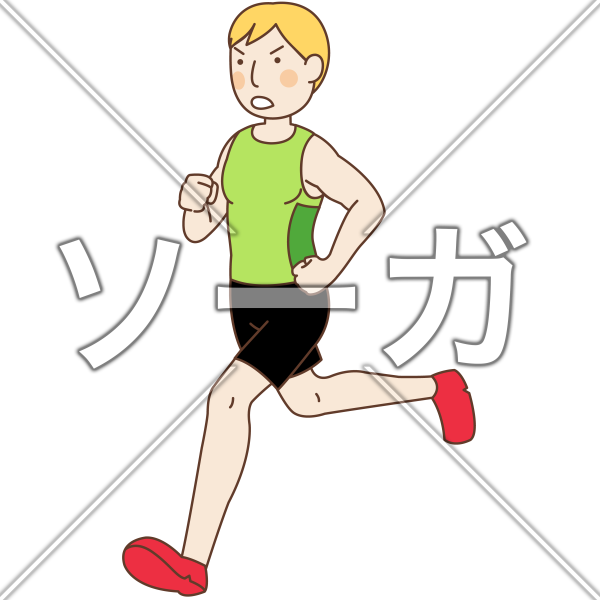 男子マラソン外国人選手のイラスト素材 無料 ソーガ