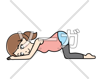 逆子体操をする妊婦さんのイラスト【胸膝法（きょうしつほう）】