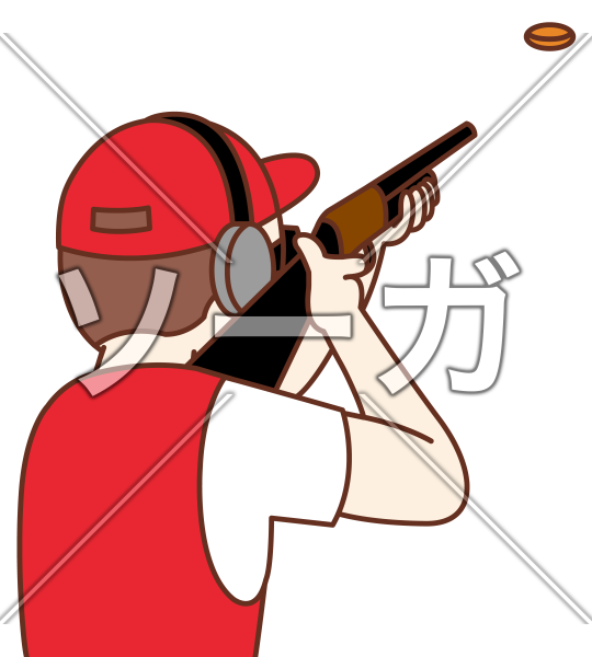 男子クレー射撃選手 ライフル射撃 のイラスト素材 無料 ソーガ
