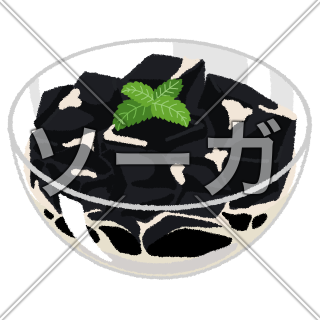 仙草ゼリー(仙草凍)のイラスト