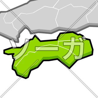 四国地方の地図のイラスト