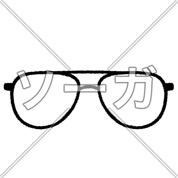 メガネフレーム(ティアドロップ型)のイラスト