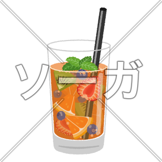 水果茶（台湾フルーツティー）コールドのイラスト