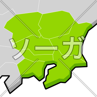 関東地方の地図のイラスト