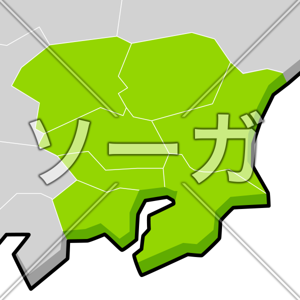 関東地方の地図のイラストのイラスト素材 無料 ソーガ