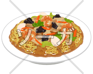 あんかけ焼きそばのイラスト