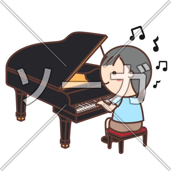 ピアノの発表会 コンサート で演奏する男の子のイラスト のイラスト素材 無料 ソーガ
