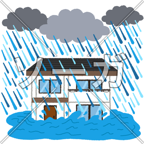 大雨のイラスト