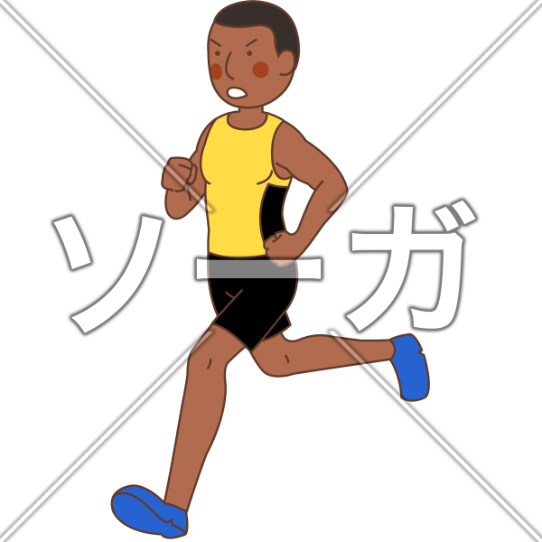 男子マラソン外国人選手のイラスト素材 無料 ソーガ