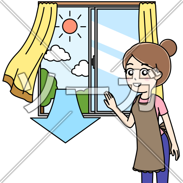 換気の悪い密閉空間を避けるために窓を開けるイラストのイラスト素材 無料 ソーガ