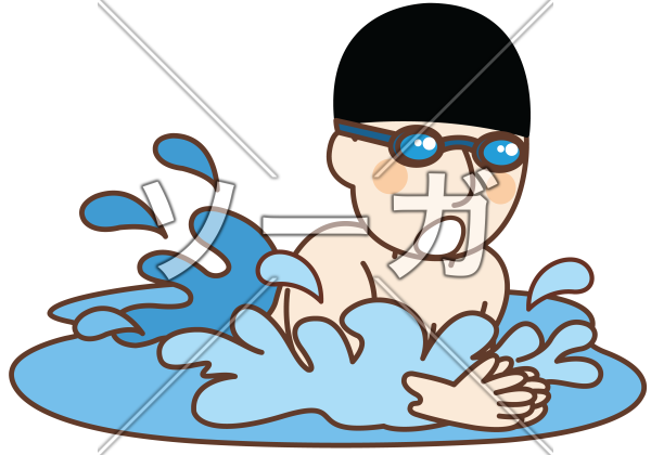 平泳ぎの男子水泳選手 カエル泳ぎ のイラスト素材 無料 ソーガ
