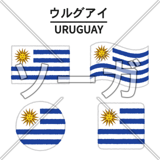 ウルグアイの国旗のイラスト