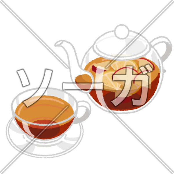 水果茶（台湾フルーツティー）ホットのイラスト