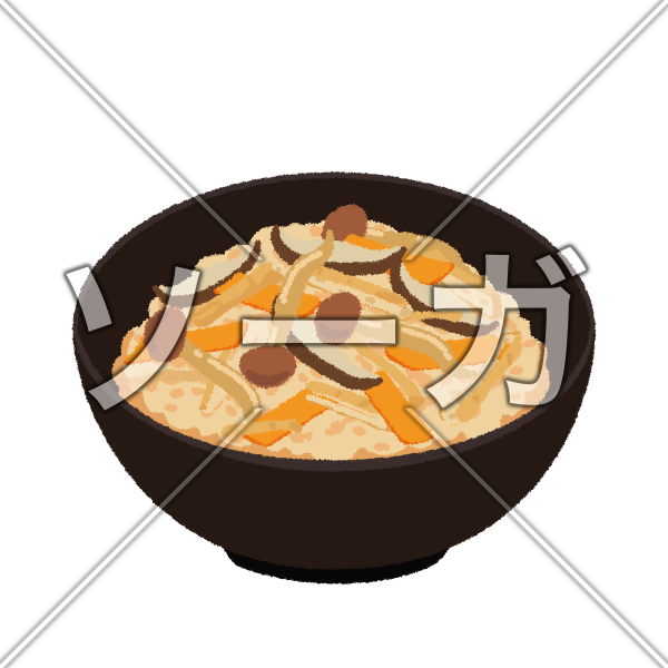 炊き込みご飯のイラスト