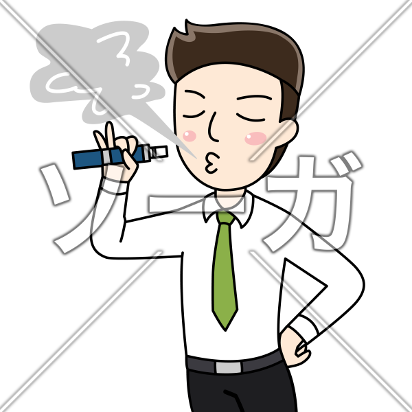 電子タバコを吸う男性 加熱式タバコ のイラスト素材 無料 ソーガ